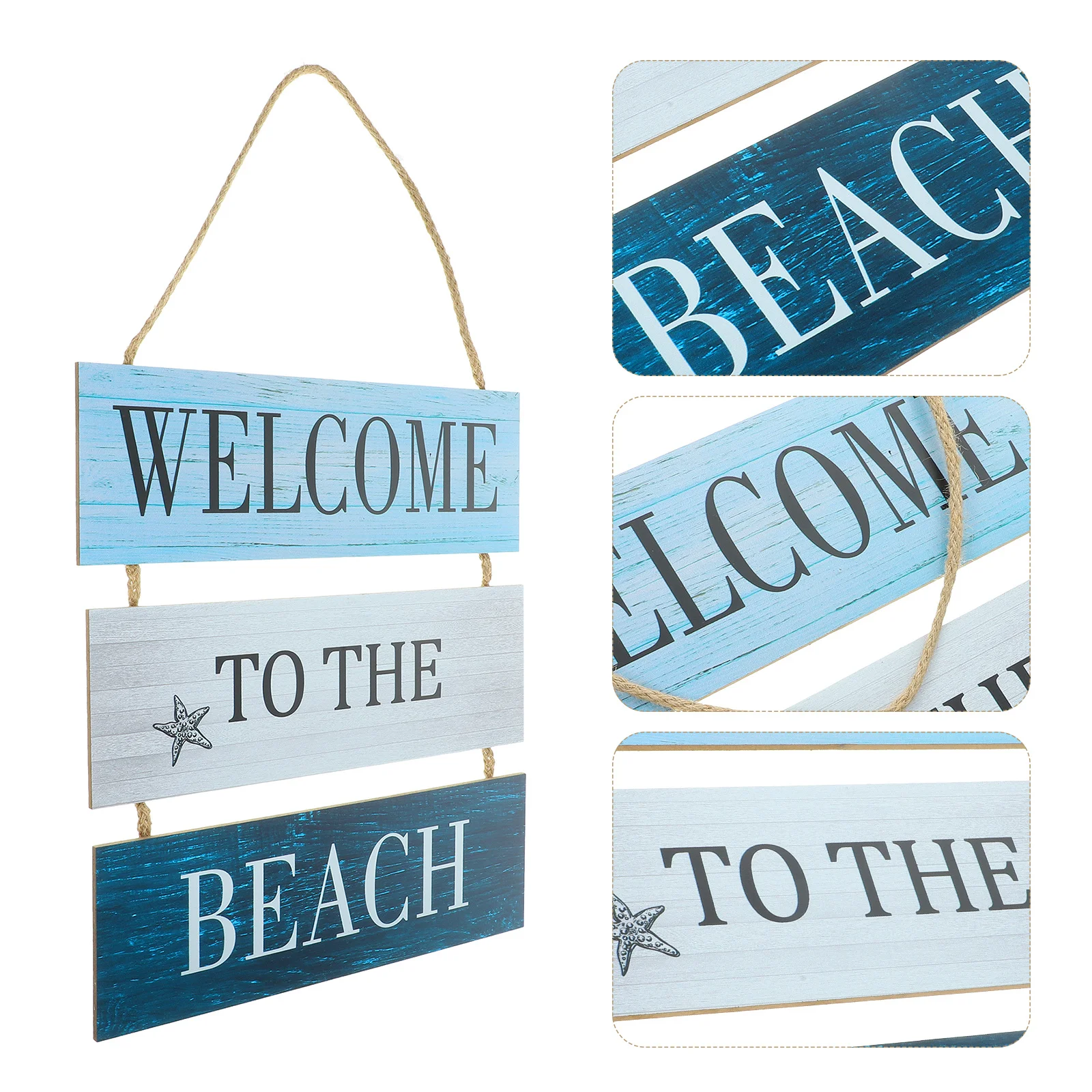 Cartello di benvenuto estivo Targa da spiaggia nautica da appendere, arte da parete in legno, decorazione per porta d'ingresso, cartello da spiaggia in legno, decorazione nautica