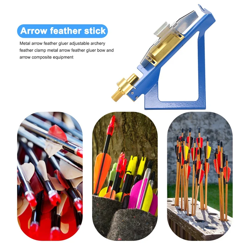 AEF5-화살 꼬리 깃털 부착 장치 스테인레스 스틸 양궁 깃털 Fletching Jig 스틱 사냥 액세서리