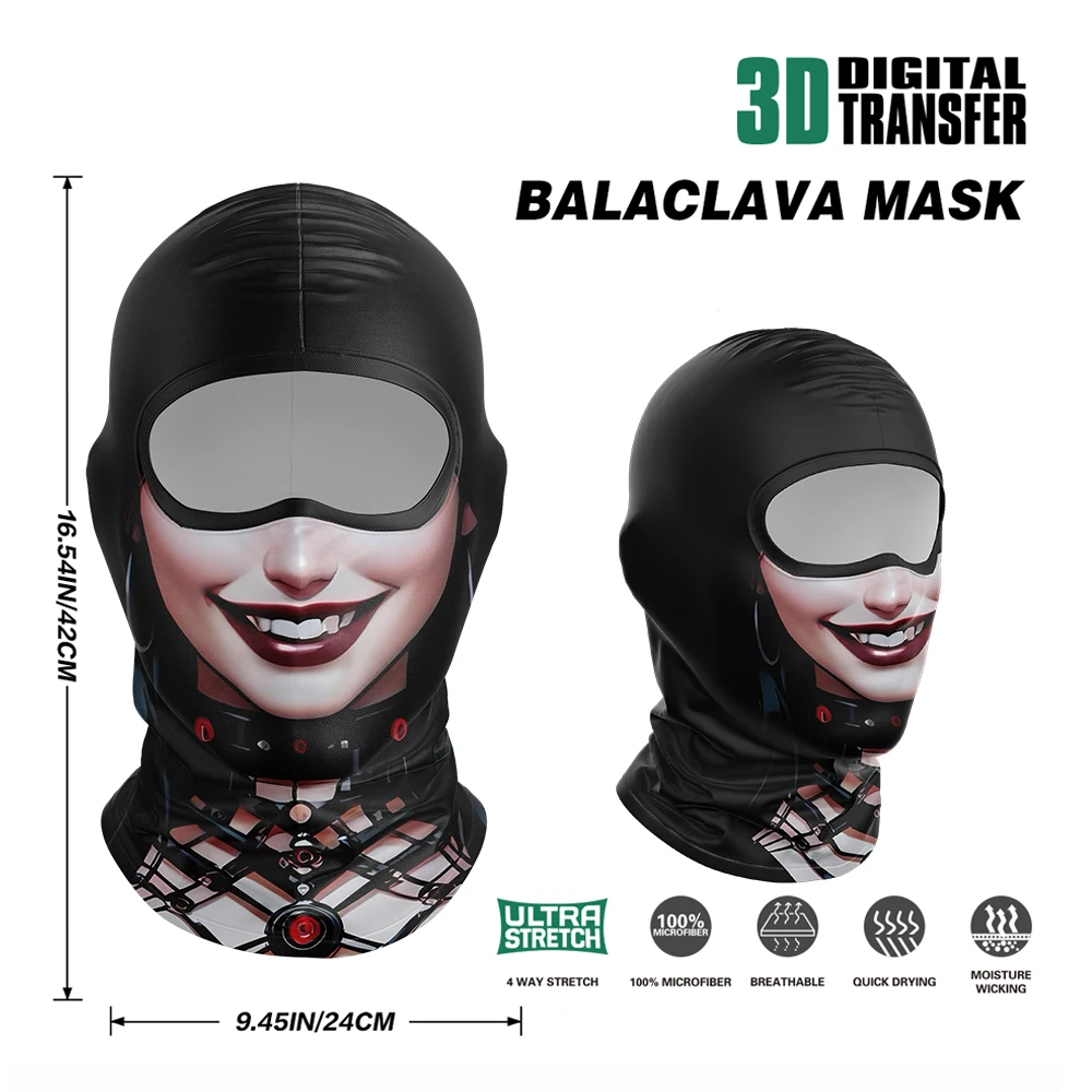 Balaclava Neue 3D-Menschen-Gesichtsmaske für Outdoor-Radfahren, atmungsaktiv, schnelltrocknend, UV-Sonnenschutz und staubdicht, Eisseide Vollgesichtsmaske – Detail 8