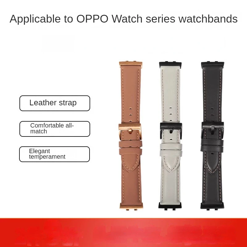 Leather Watch Band For Oppo Watch 3 Pro Watch2 42/46mm Replacement for Oppo watch1 41/46mm Wrist Band Accessorie