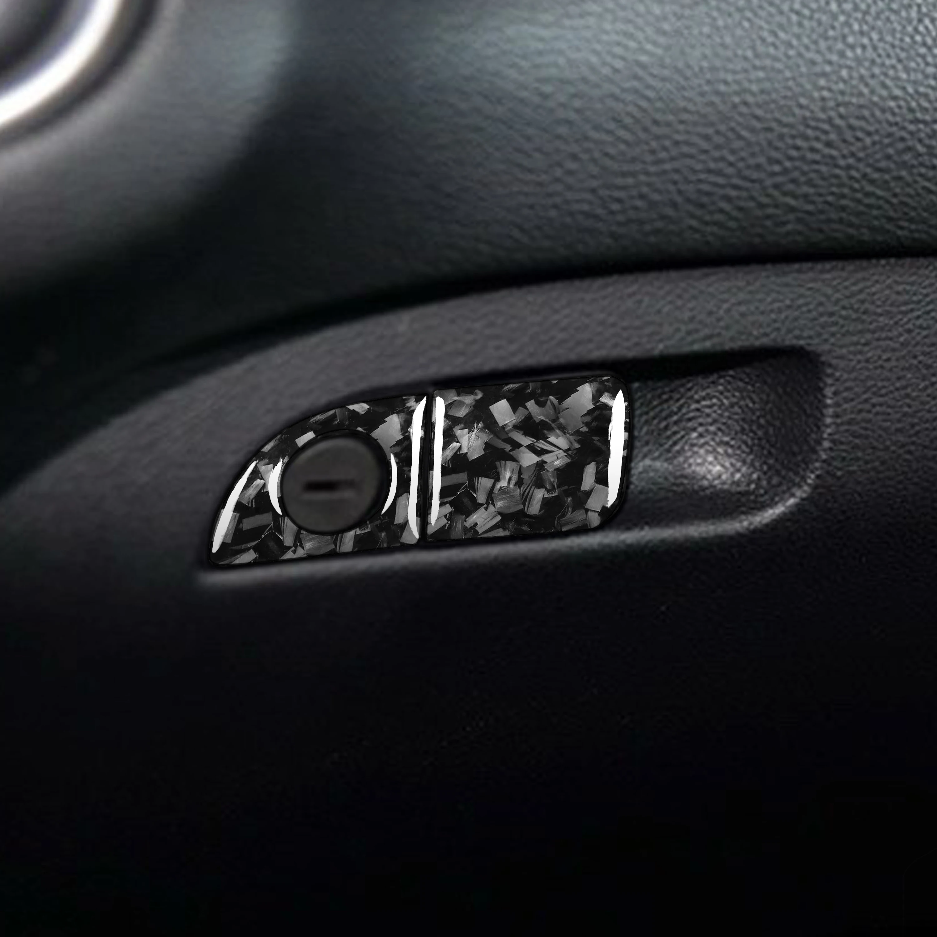 Forged Carbon Fiber Passenger Storage Handle Switch Panel Car Interior Accessories Sticker FOR Dodge Charger Deluxe 2015-up