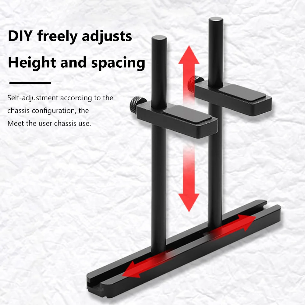 Staffa per scheda Video in lega di alluminio scorrevole custodia per PC a doppio palo schede Video supporto di raffreddamento accessori per Case del Computer per ventole da 8/12cm