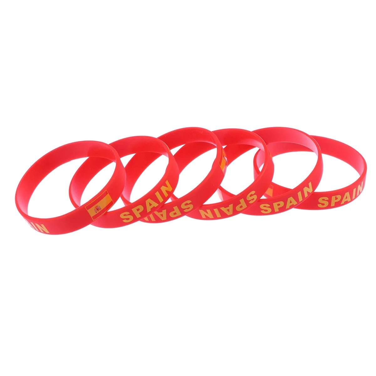 

6 pcs Silicone Durable Country Wrist Bands One Size Fits Most Country Flag Bands Football Match Event Accessories