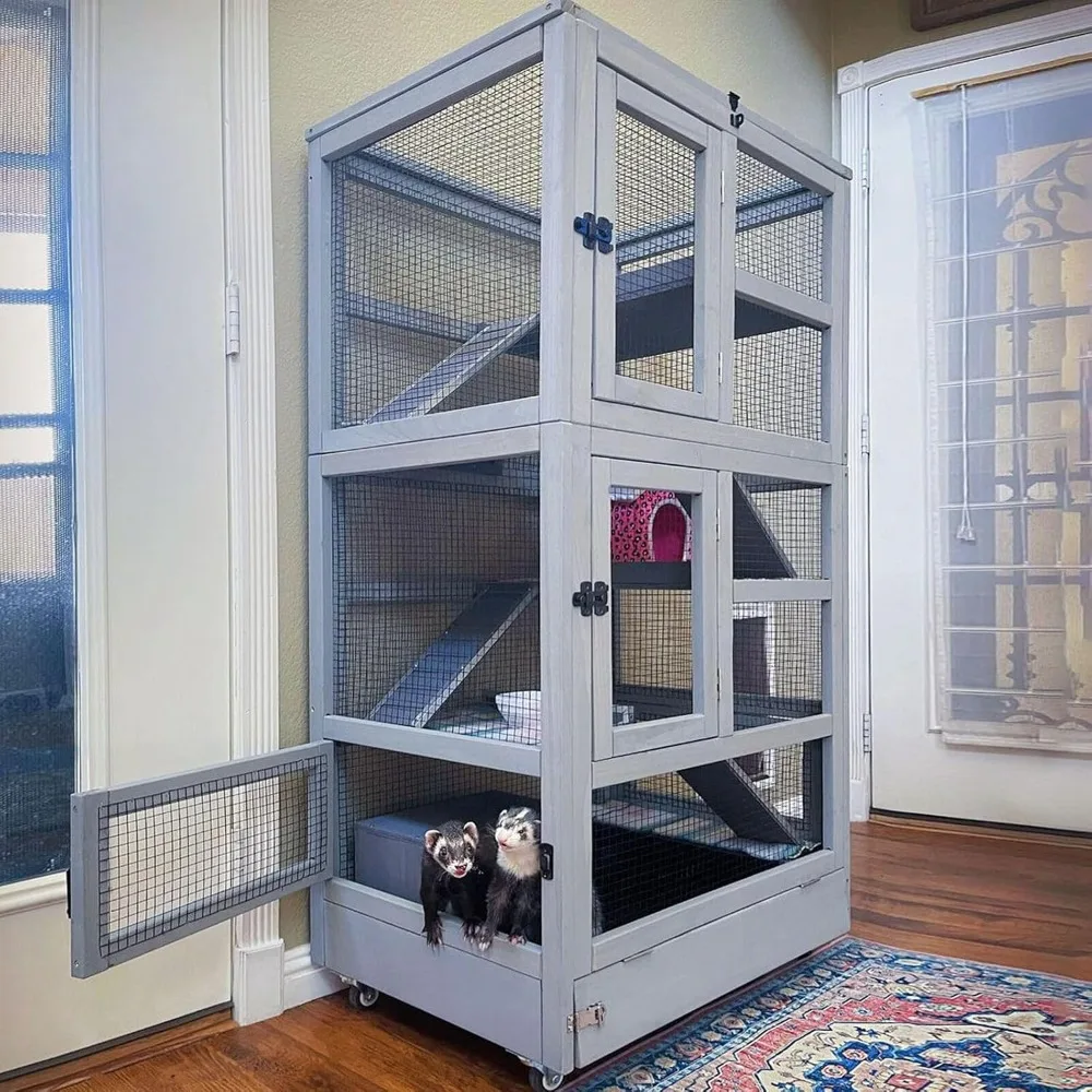 

Ferret Cage Chinchilla Cage for Rat,Lizard,Squirrel, Chameleon,Gerbils and Other Small Animals