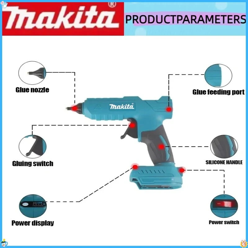ماكيتا اللاسلكي إصلاح لتقوم بها بنفسك أداة تذوب الساخن لحام مسدس هواء ساخن الكهربائية المحمولة الغراء الساخن بندقية مكافحة تحرق فوهة لبطارية ماكيتا