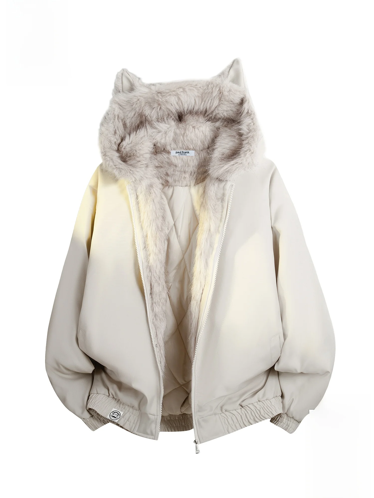 

Зимняя утепленная куртка Paul Frank с капюшоном, мужское хлопковое пальто с меховым воротником, повседневная теплая верхняя одежда с принтом обезьяны.