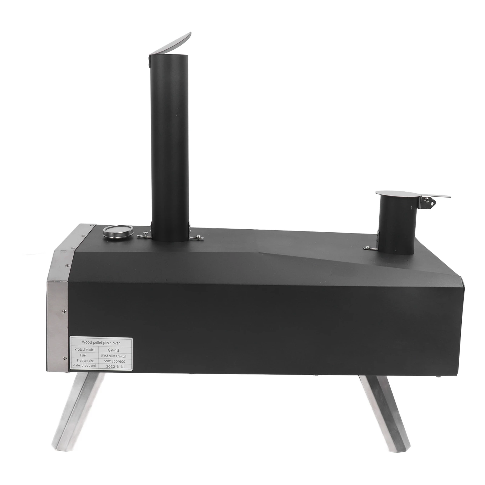 

Outdoor Portable Oven 12 Inch Stainless Steel Material With Detachable Chimney And Built-In Thermometer For Outdoor BBQ