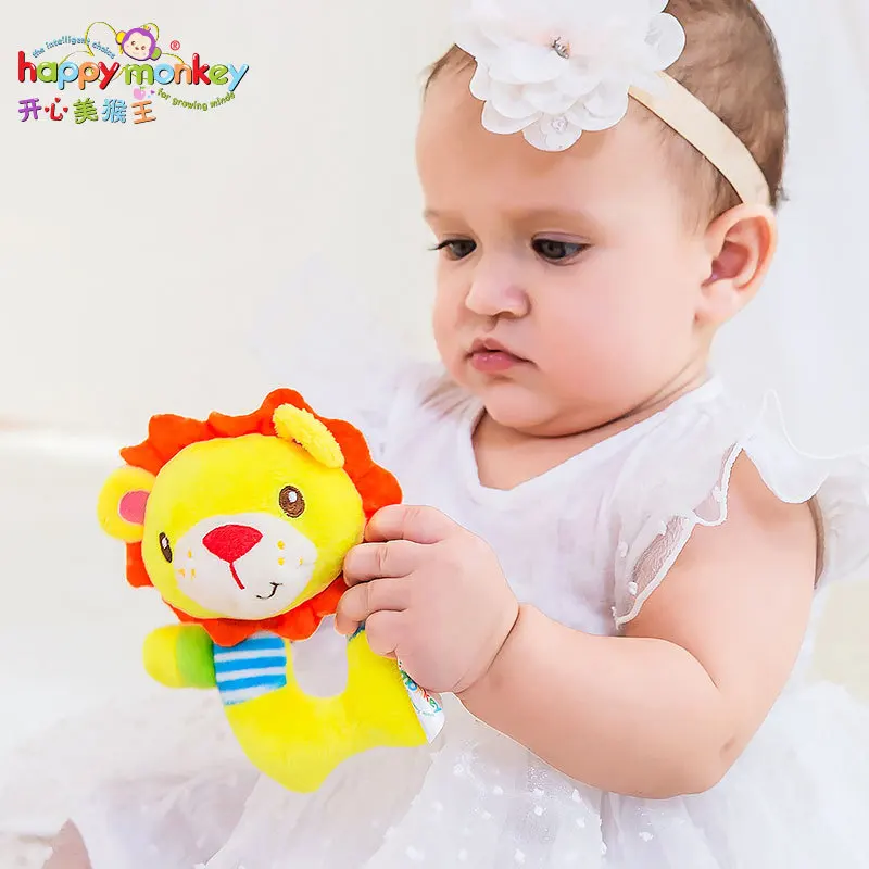 1PC Newborn Baby Hand Bell Toy Safe Soft Grippable Rattles Musical Early Education Fun Gift for Infants Kids Toddler Baby Shower