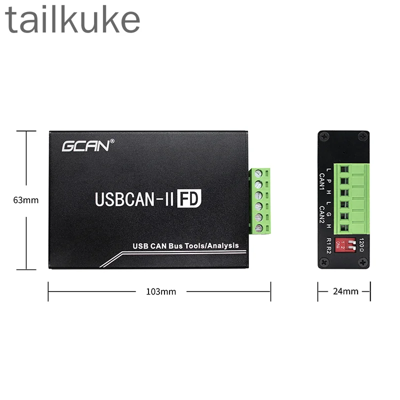 CAN FD Network تصحيح الأخطاء عالي السرعة ثنائي القناة USB إلى CANFD تحليل USBCAN