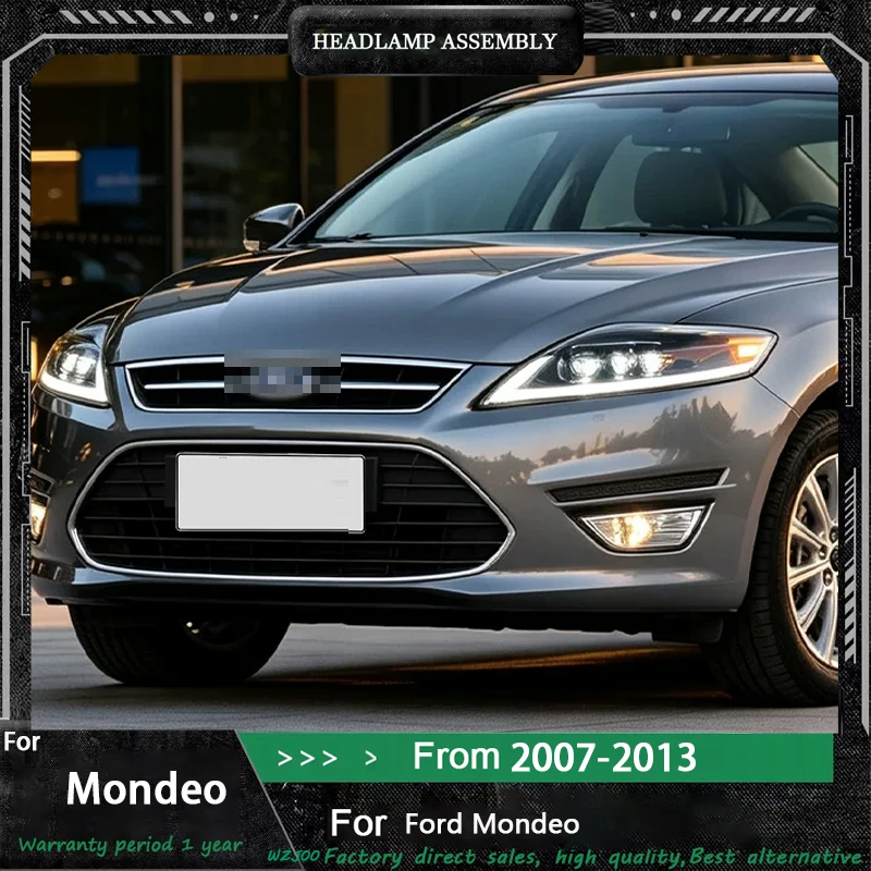 Head Lamp for Ford Mondeo LED Headlight 2007-2013 Fusion Headlights DRL Turn Signal High Beam Angel Eye Projector Lens