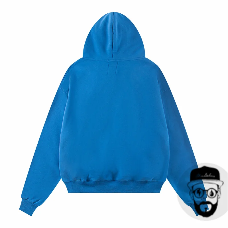 Blue Saint of God foam letter hoodie, thick pure cotton loose fit men's and women's sportswear streetwear