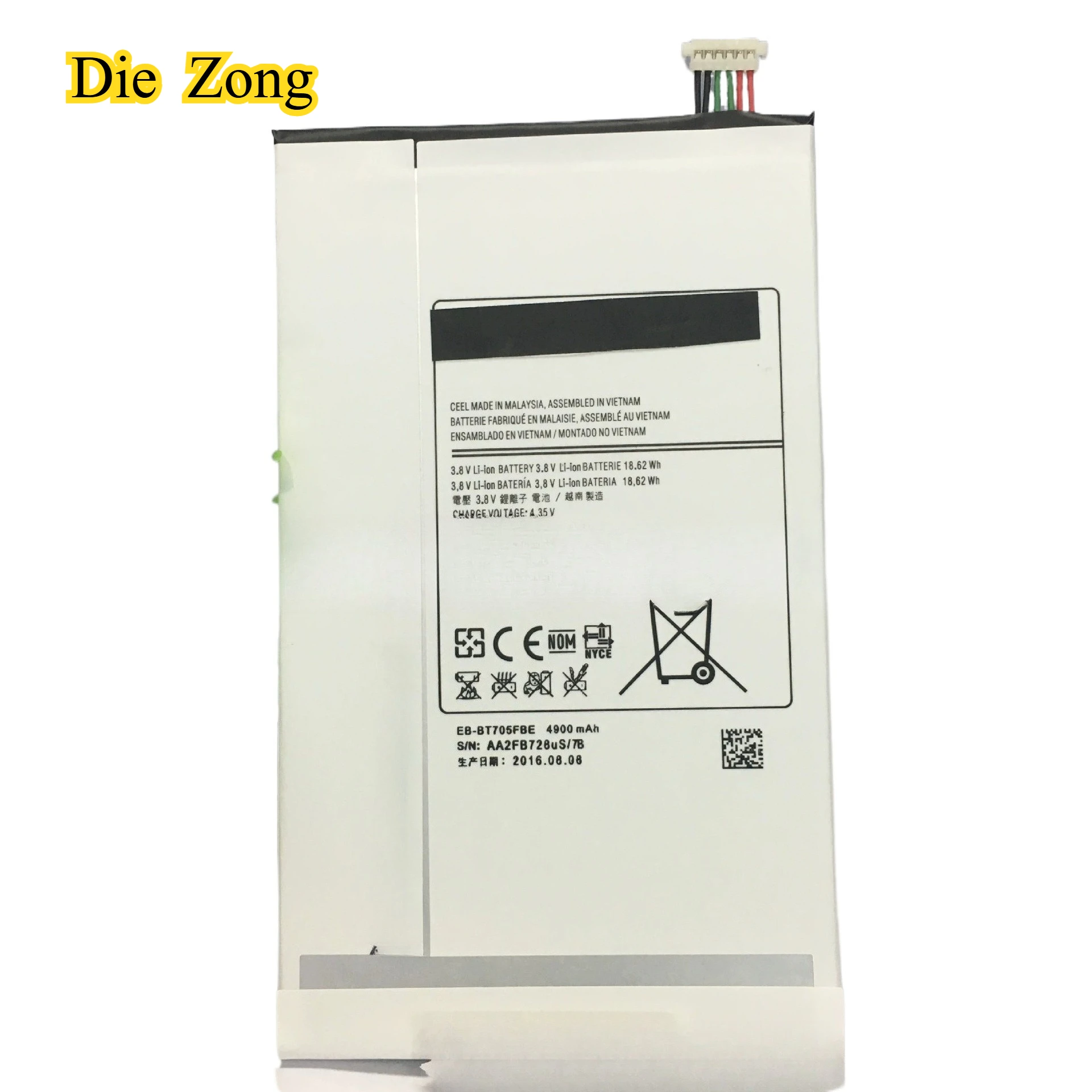 New rechargeable Tablet EB-BT705FBE EB-BT705FBC 4900mAh 3.8V Battery For Samsung Galaxy Tab S 8.4 T700 T705 T700 T701 S