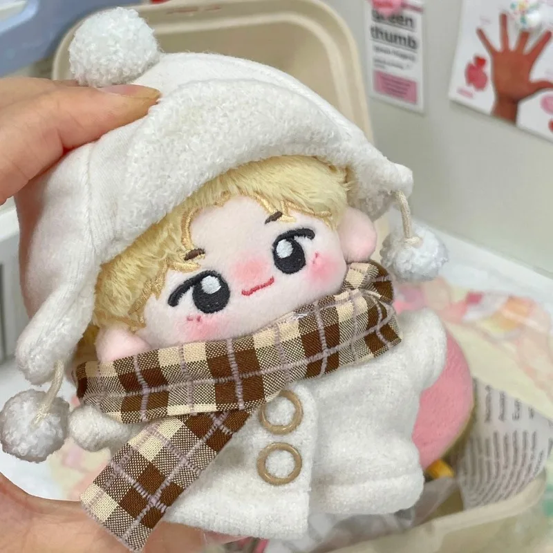 

10cm cotton plush doll winter fleece suit Lei Feng hat set animal body starfish body normal body 10cm doll outfit set