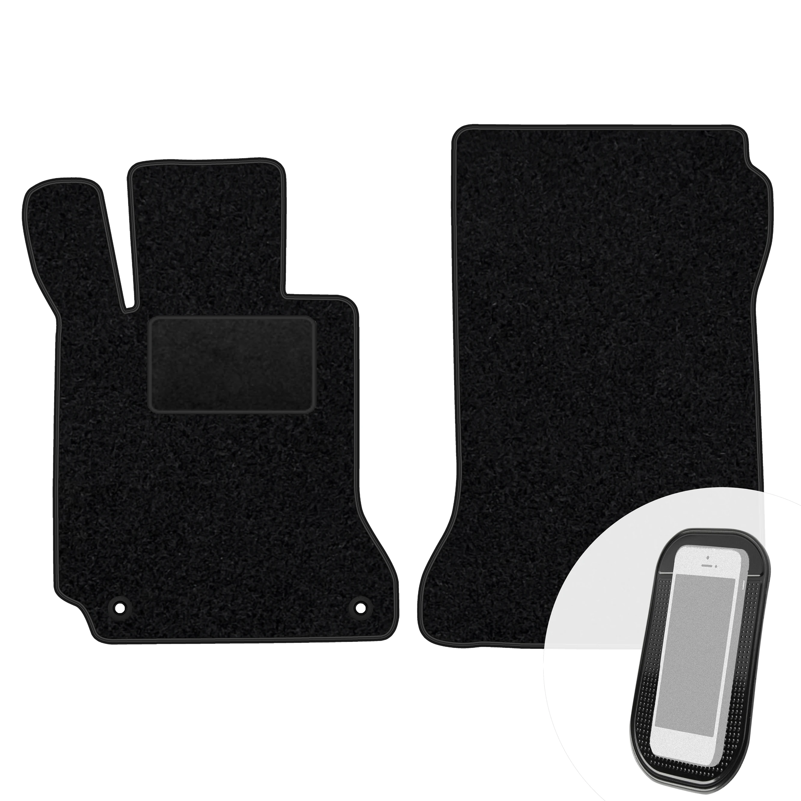 Veloursmatten Przody Zwart voor Mercedes C-Klasse W204 2007-2014