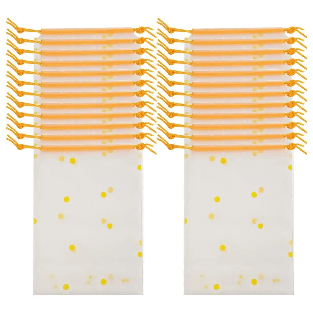 

100 Pcs Small Daisy Storage Bag Drawstring Bags Shoes Travel Cloth Transparent Eva Packing Travel Item Clear Shoe Clothing