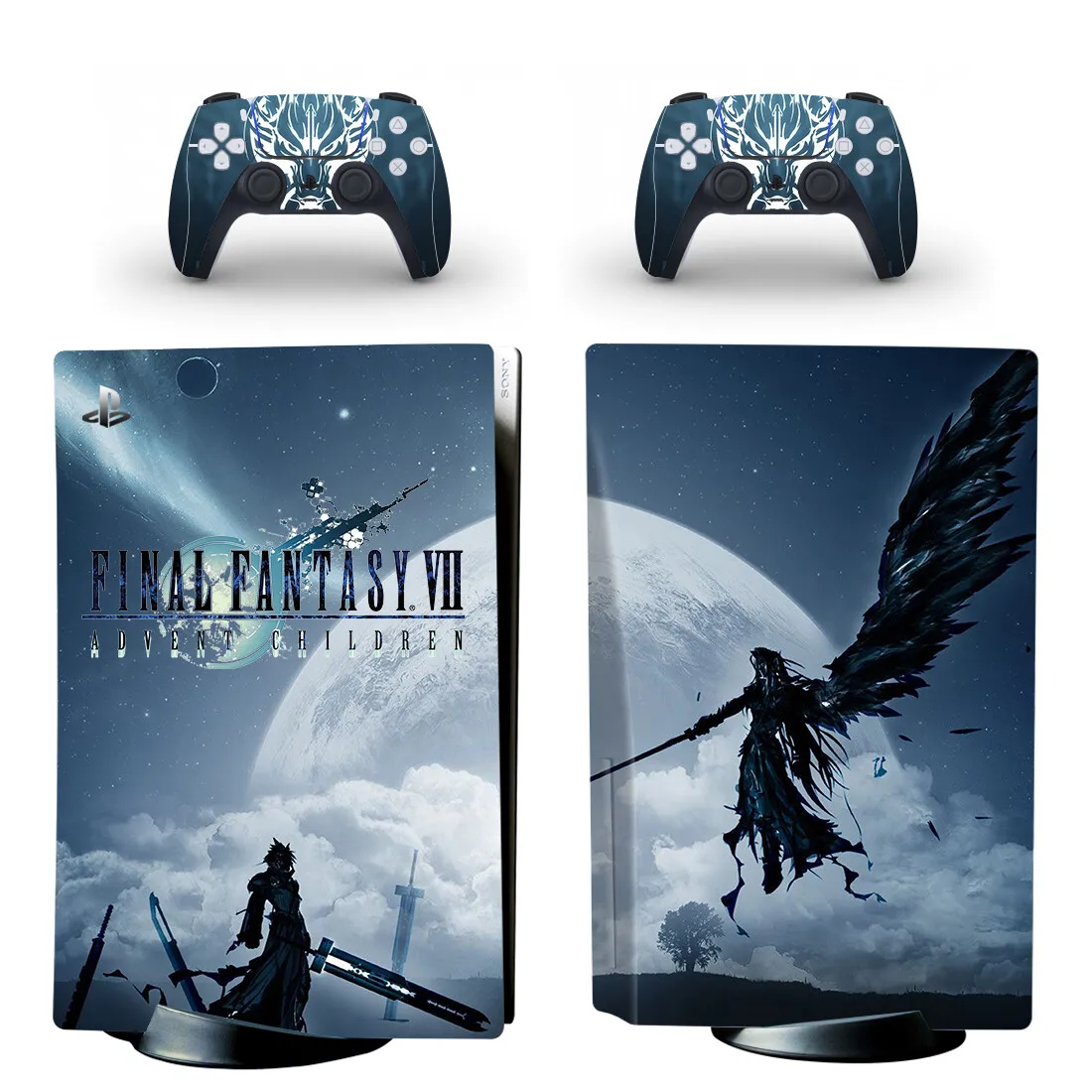Juego Final Fantasy Remake PS5 Disc Skin Sticker, cubierta de calcomanía para consola y controladores PS5 Disk Skin Sticker Vinyl
