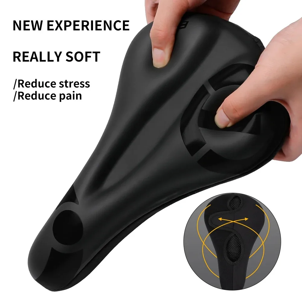 ESLNF Gel Soft Bike Anti-slip Waterproof Saddle Cover Cushion Padded Sport Bicycle Outdoor Shock Absorption Padded Seat Cover