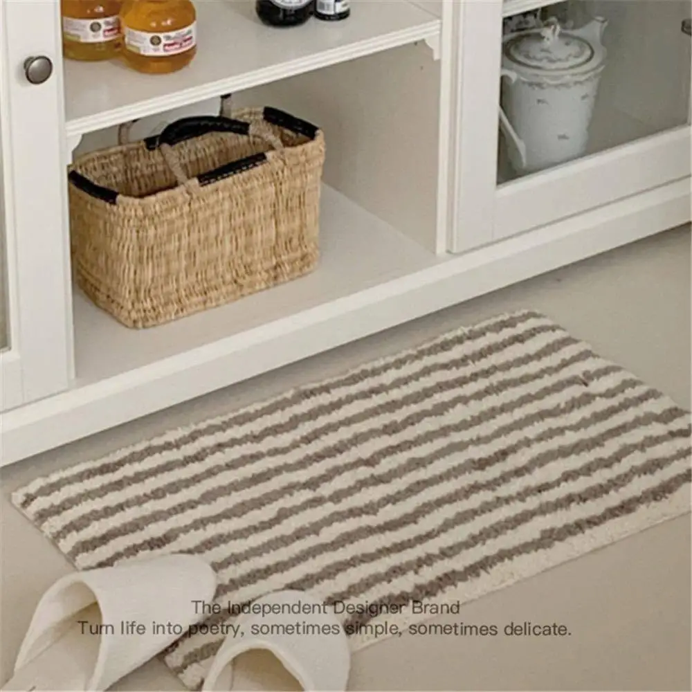 VIKAMA Tapis Rayé Moderne Minimaliste Style Instagram Salon, Chambre à Coucher, Salle de Bain Ambiance Élégante et Simple
