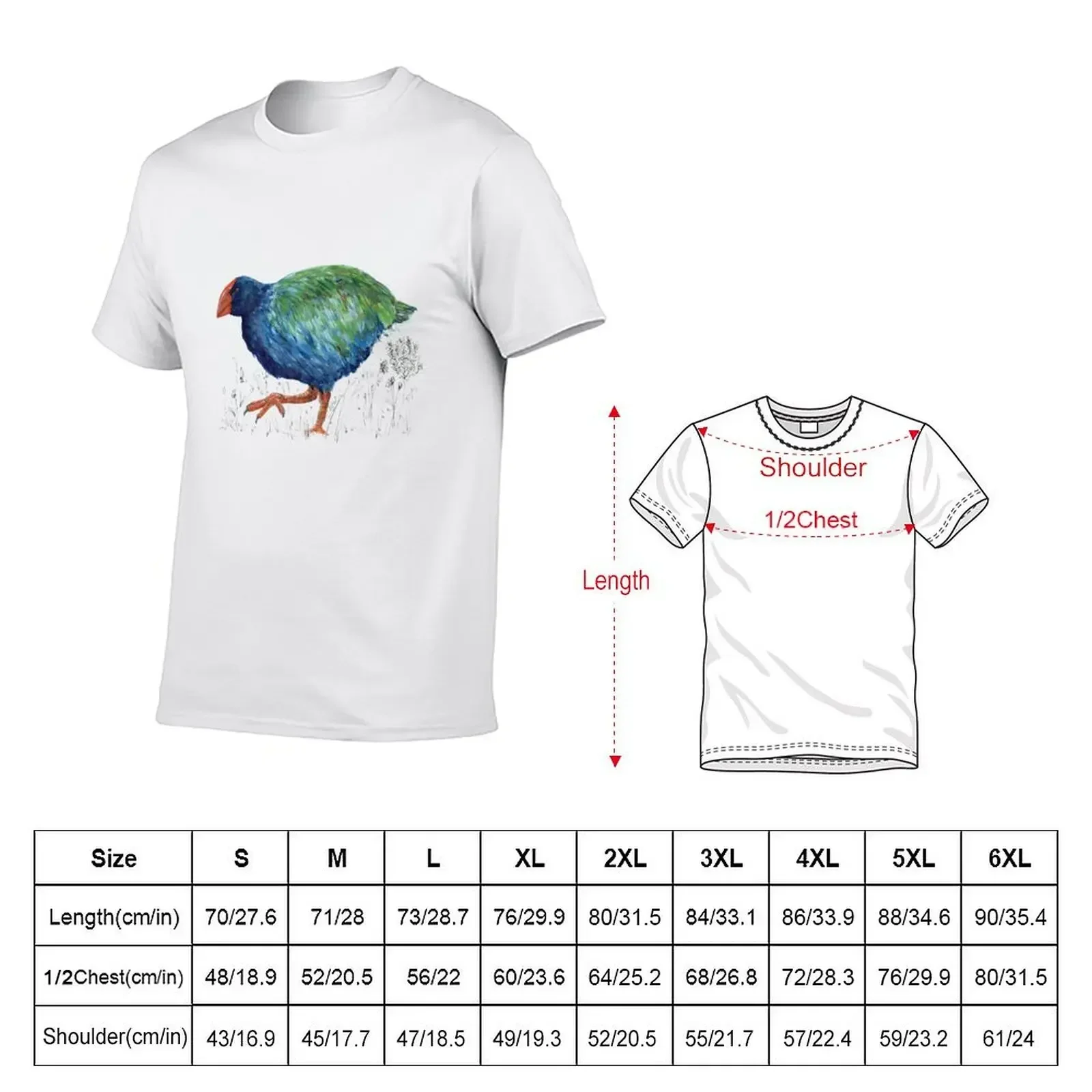 Takahe, flightless bird of New Zealand T-Shirt man clothes vintage anime shirt graphic tee shirt shirts graphic tee men