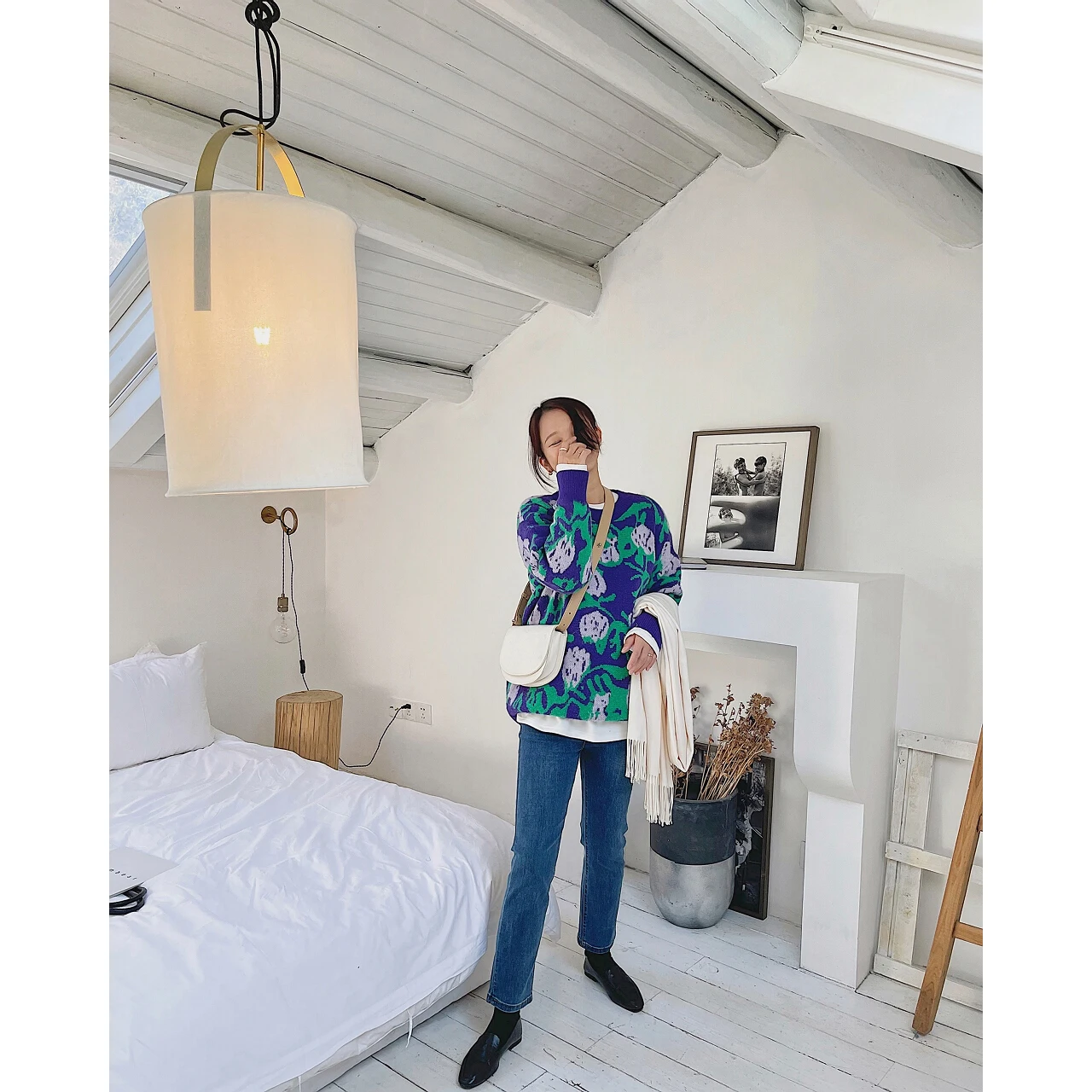 2022 Woman Y2k Plaid Floral Sweater Top Clothes Sweatshirt Cardigan Long Sleeve Oversize Goth Korean Fashion Fairy Grunge Oem