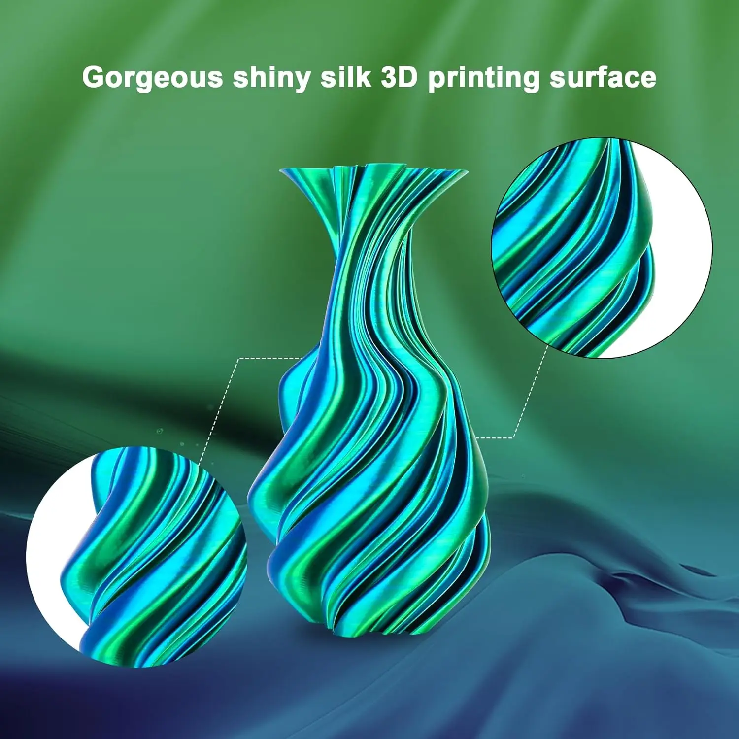 Silk Dual Color PLA Filament 3D Printer 1.75mm +/- 0.02mm, Bicolor Filament Two Tone PLA 250G(0.55lbs)