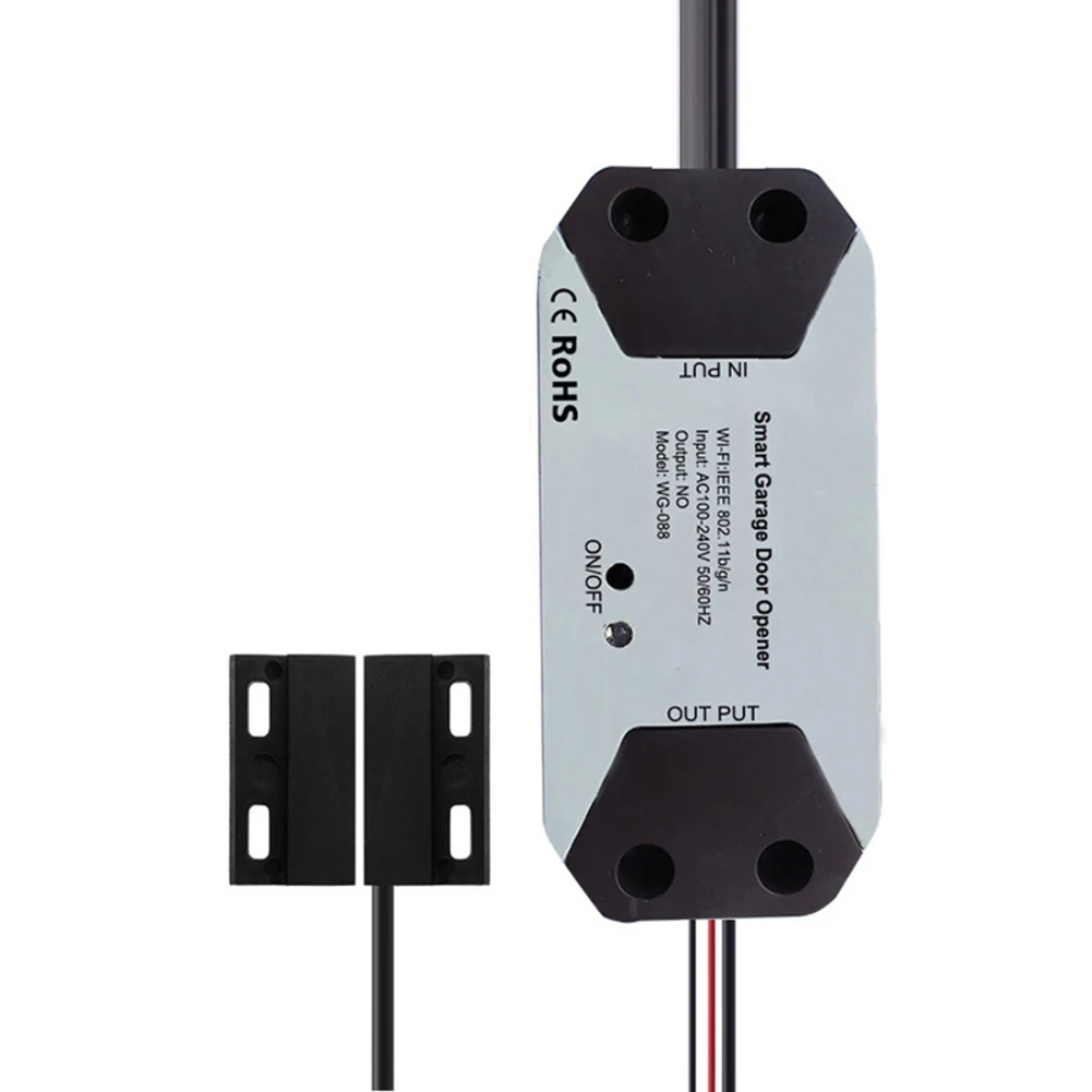 Voice-Activated Operation WiFi Garage Controller Remote Control Garage Door Compact Size Flame-retardant ABS Material