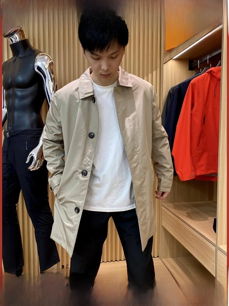 

Ele Men's Cotton-Padded Windbreaker Jaet Autumn Winter Commute Outdoor Faion Casual Busin Large Size Overcoat