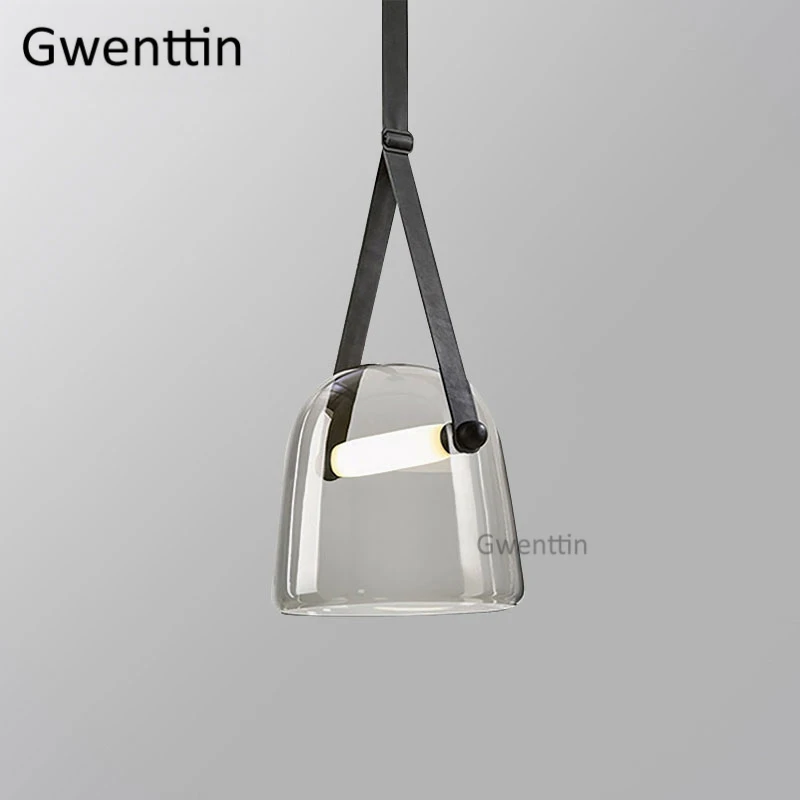 Modern Mona Glass Pendant Lights Led Belt Hanging Lamp for Living Room Bedroom Kitchen Fixtures Suspension Luminaire Home Decor