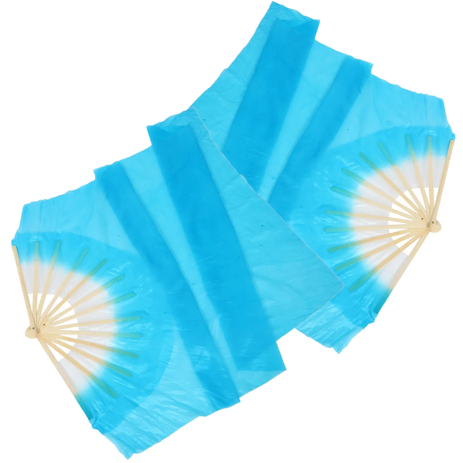 

1Pair Long Folding Veil Fans Belly Dancing Fans Elegant Dance Fan Veil for Belly Dance Chinese Yangko Folk Performance