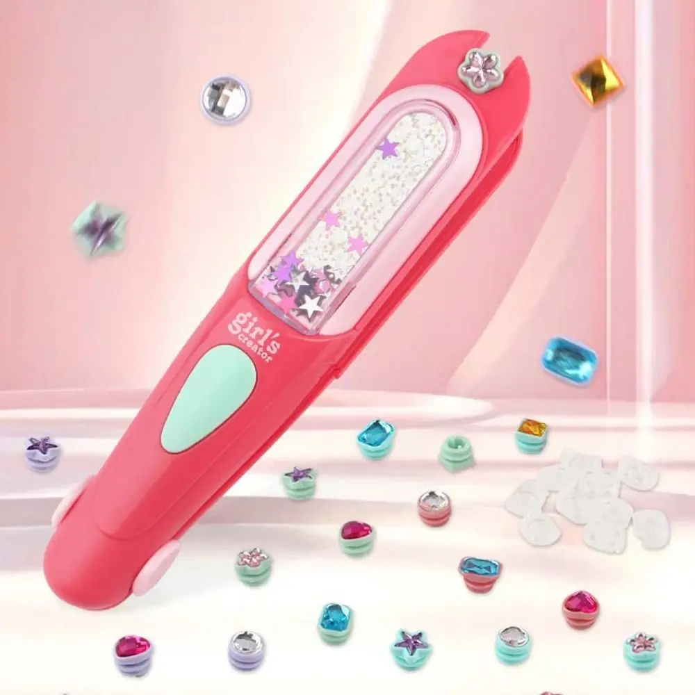 Estampador de gemas para el cabello reutilizable, juego de simulación, diamantes brillantes, joyas para el cabello para niñas, diseño de abrazadera, herramienta de peinado ostentosa para niños