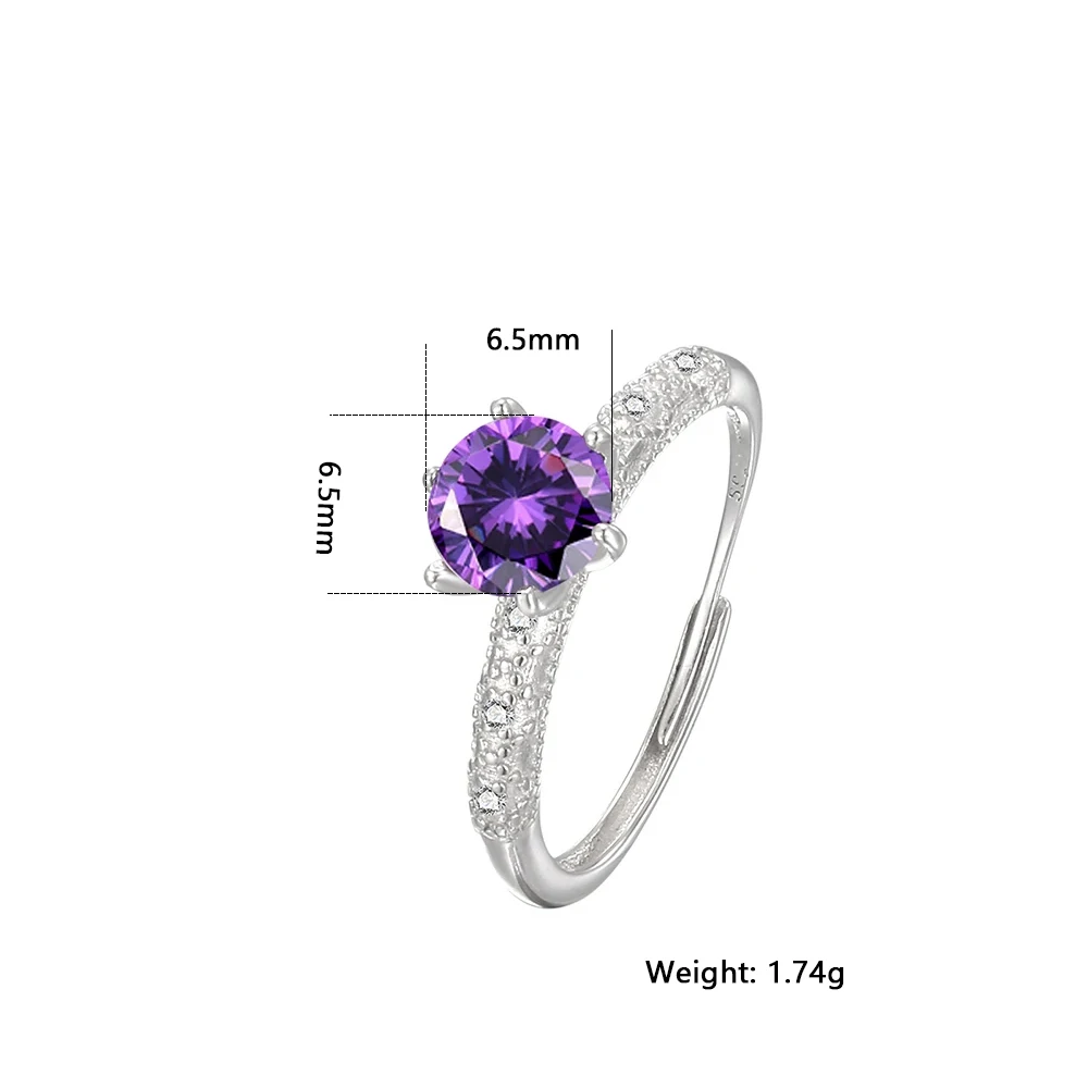 S925 sterling silver ring paired with natural amethyst gemstone women's ring exquisite high-end jewelry wedding accessories gift