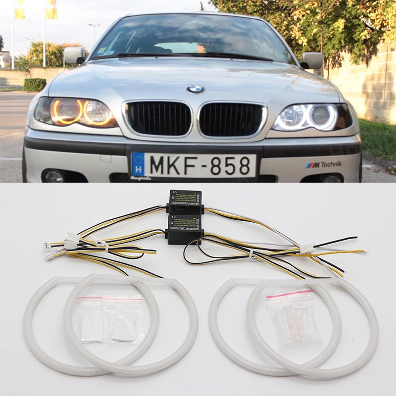 

for BMW 3 series E46 sedan touring wagon coupe compact 1998-2005 Car styling Milk White light SMD LED Angel Eyes Halo ring Kit