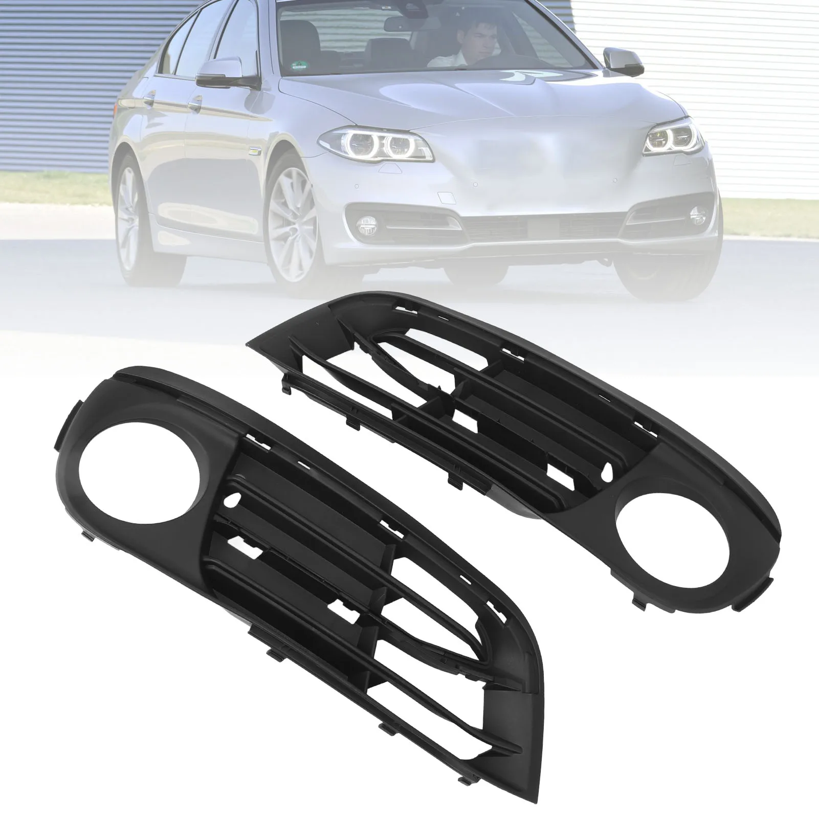 

1 Pair of Fog Lamp Grille ABS Sporty Stylish Fog Light Bezel 51117342391 51117342392 for BMW 5 Series F10 F11 2014-2016