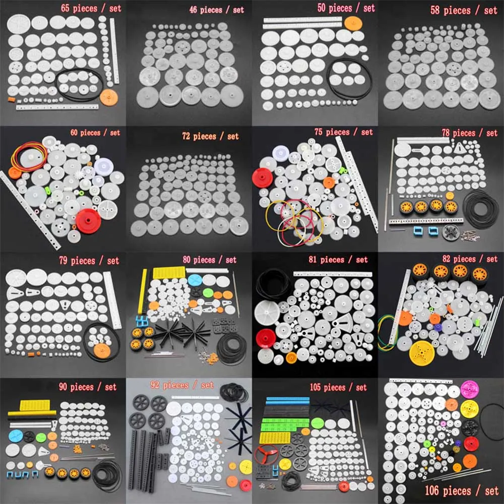 46-82Kinds of Gears 0.5 Module Plastic Gear for Motor Gear Wrap Robot Reduction Reducer Gearbox DIY Toy Model Accessories