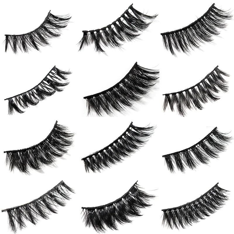 5 Pairs 15-25mm 3D Faux Mink Hair Cross False Eyelashes Long Eye Lashes Handmade Thick Makeup Beauty Extension Tools Maquillaje