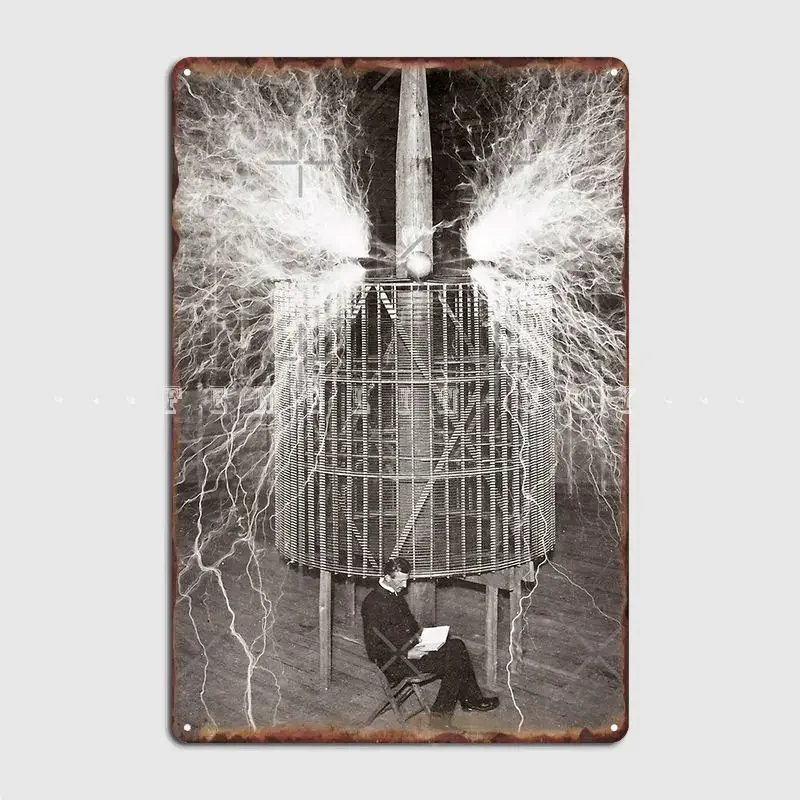 Nikola Tesla Metal Sign Wall Mural Home Design Garage Decoration Tin Sign Poster