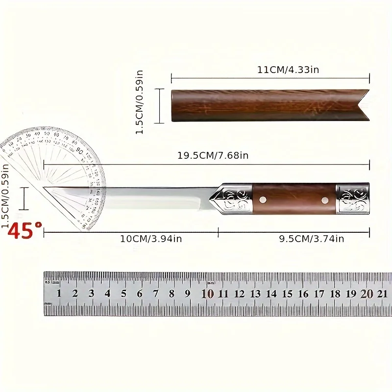 Coltello da Esterno Professionale in Acciaio Inossidabile Intagliato Premium, Tagliacarne, Pelapatate, Mini Coltello Multiuso, Coltello Portatile