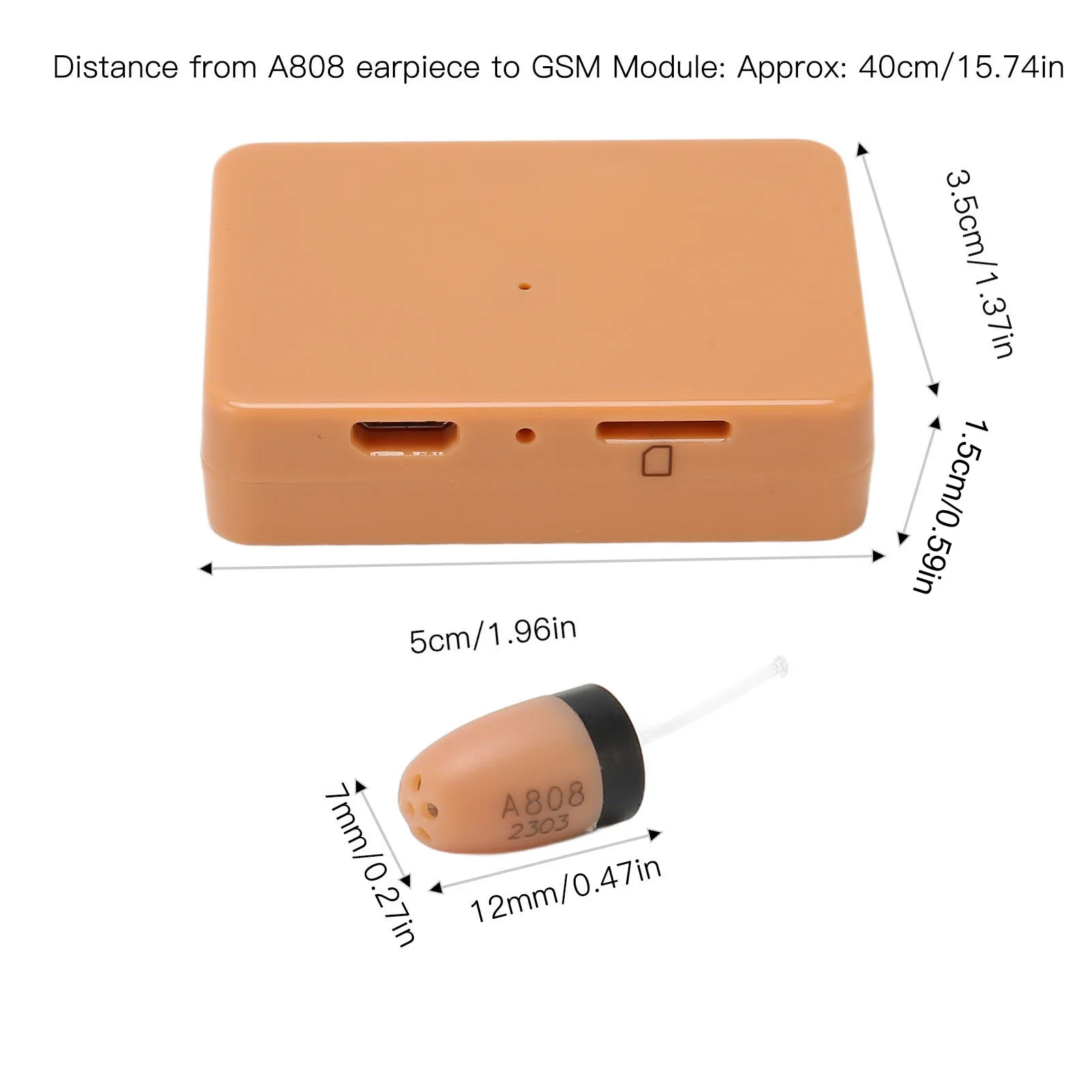 سماعة أذن لاسلكية صغيرة صوت واضح الحث الكهرومغناطيسي GSM سماعة أذن لاسلكية لمسافات بعيدة لمكالمة الهاتف #5