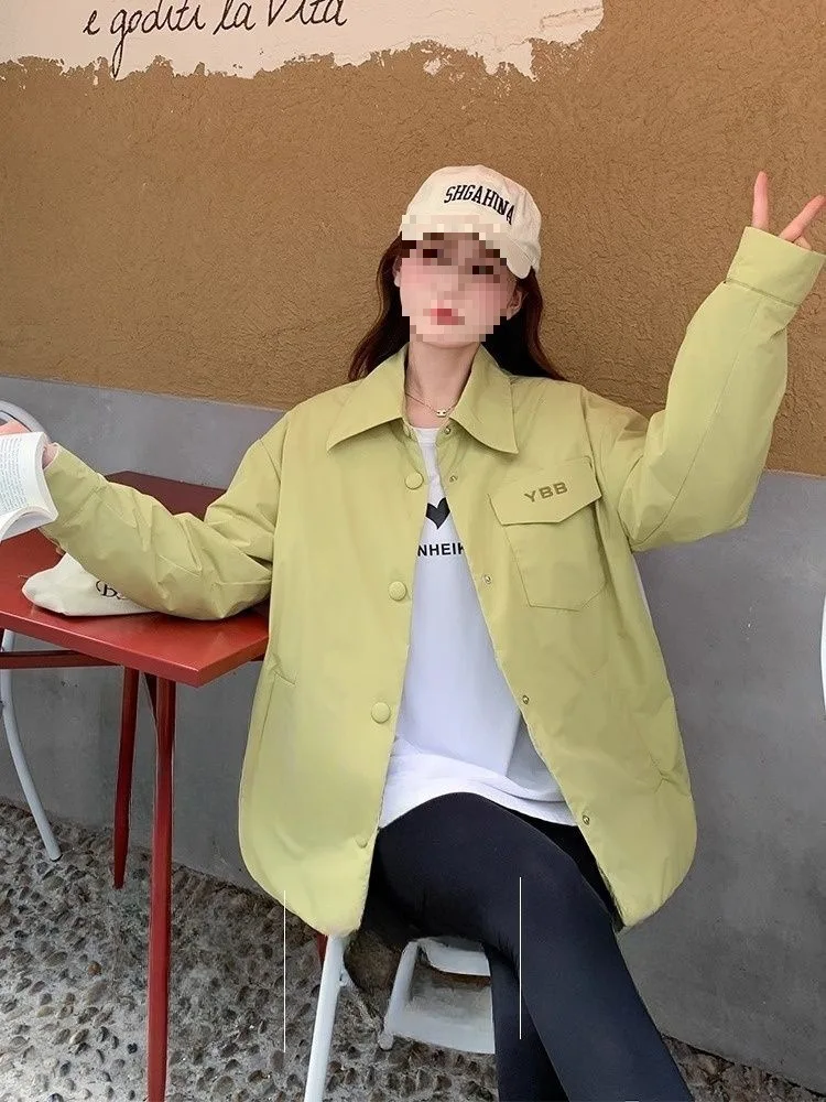 패션 경량 화이트 덕 다운 셔츠 남녀 공용 짧은 캐주얼 턴다운 칼라 겨울 재킷 커플 아우터웨어 JK-181