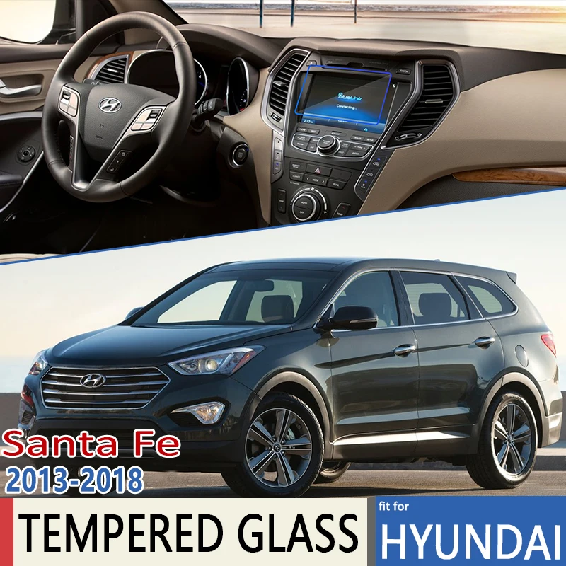 For Hyundai Santa Fe Maxcruz MK3 DM NC 2013~2018 Car Navigation GPS Film Perfect Fit Touch Full Screen Protector Tempered Glass