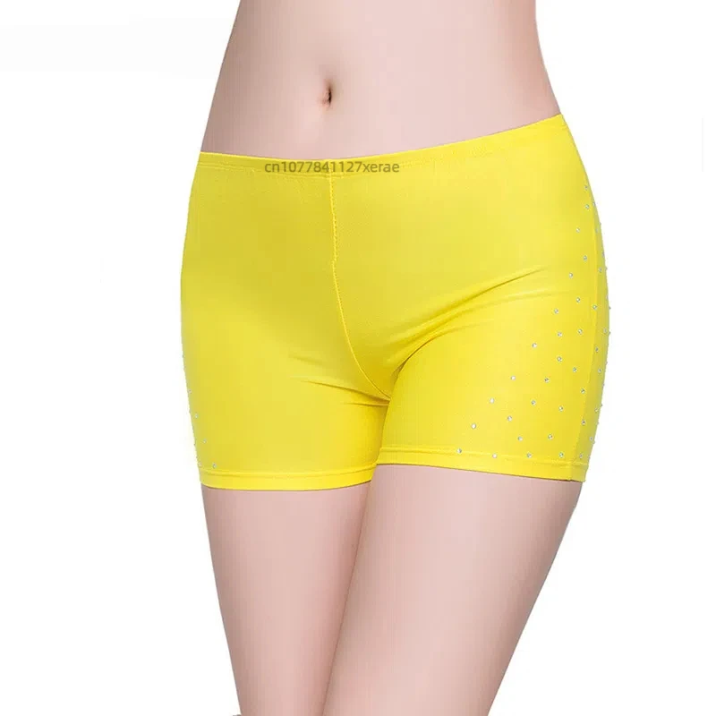 Calças inferiores para dança do ventre, antirreflexo e novos shorts elásticos apertados seguros, desempenho de grupo de dança do ventre de dança oriental