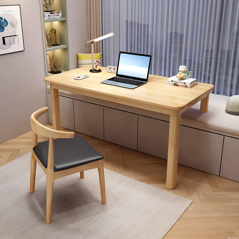 For Bay Window Solid Wood Desk, Uneven Leg Laptop Table for Balcony & Small Space
