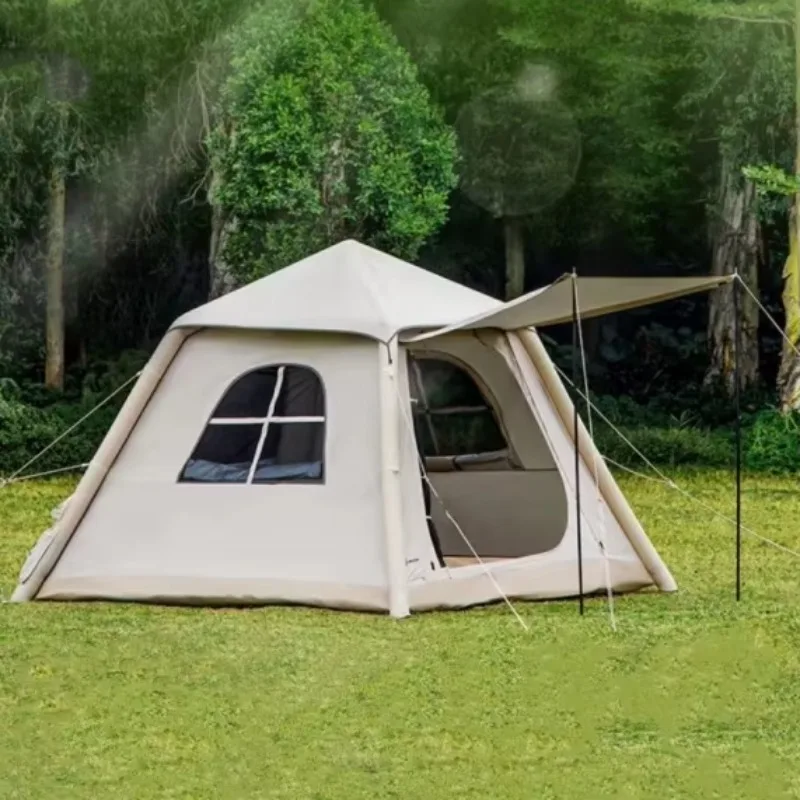 

Portable Waterproof Four-season Double Layer Tube Type Air Tent Easy Build Oxford Cloth Family Camping Inflatable Tent Outdoor