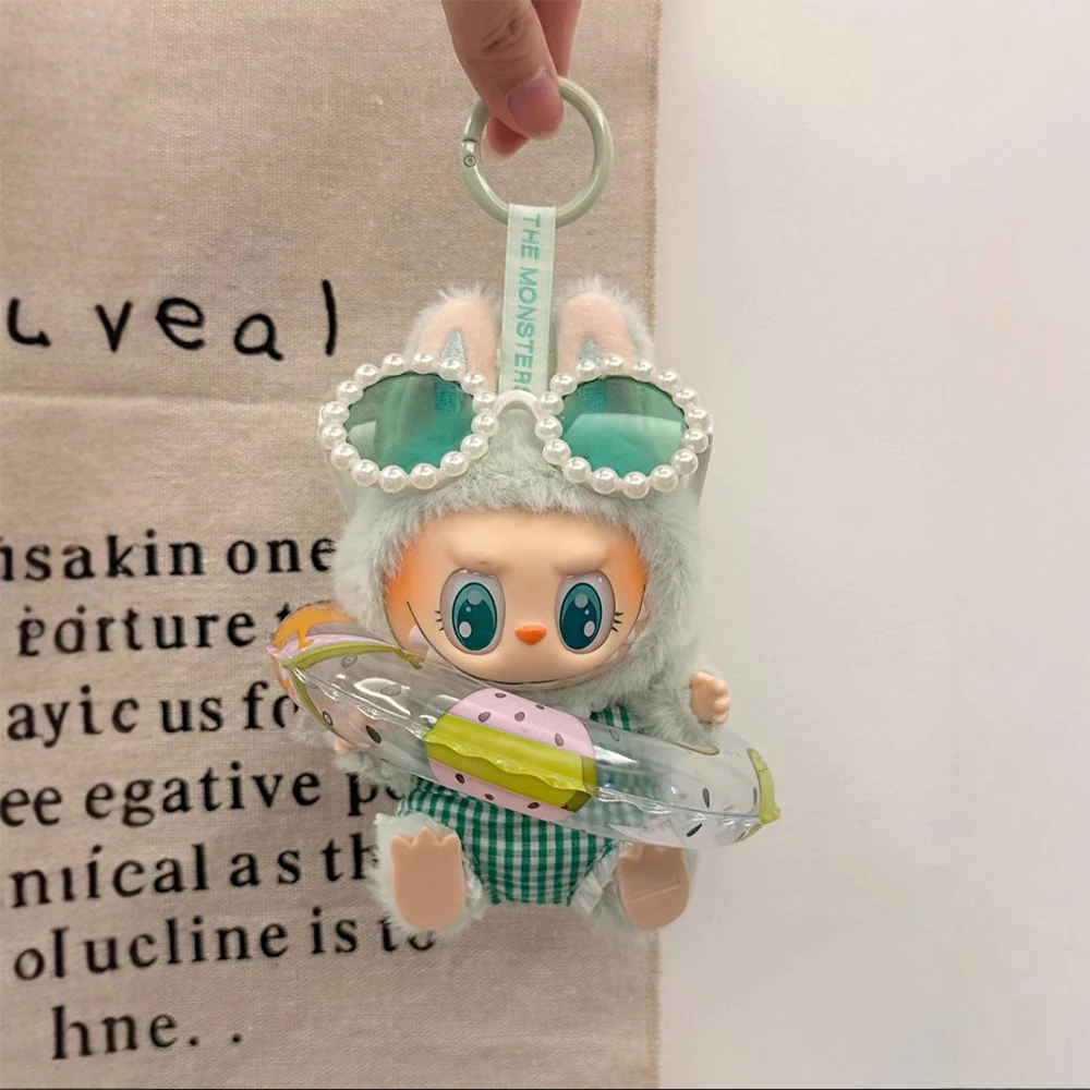 

Summer Swimsuit Skateboard Set for LabubuV1 V2 Doll Summer Vacation Swimsuit Set Clothing Accessories