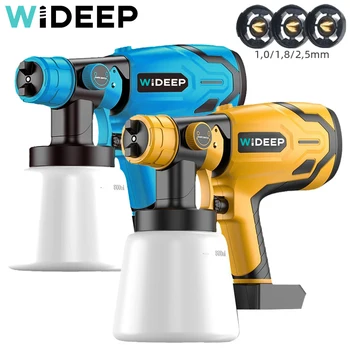 전기 무선 스프레이건 HVLP 페인트 분무기, Dewalt 20V 배터리용, 가구 코팅 에어 브러시, Makita 18V 배터리용, 1500W
