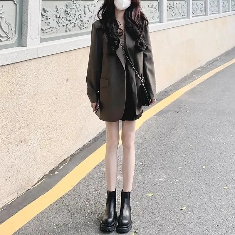 

Long Blazers Woman Asymmetrical Design Lace-Up Capable Commuting Temperament Blue Outerwears Wear Burgundy Formal Minimalist