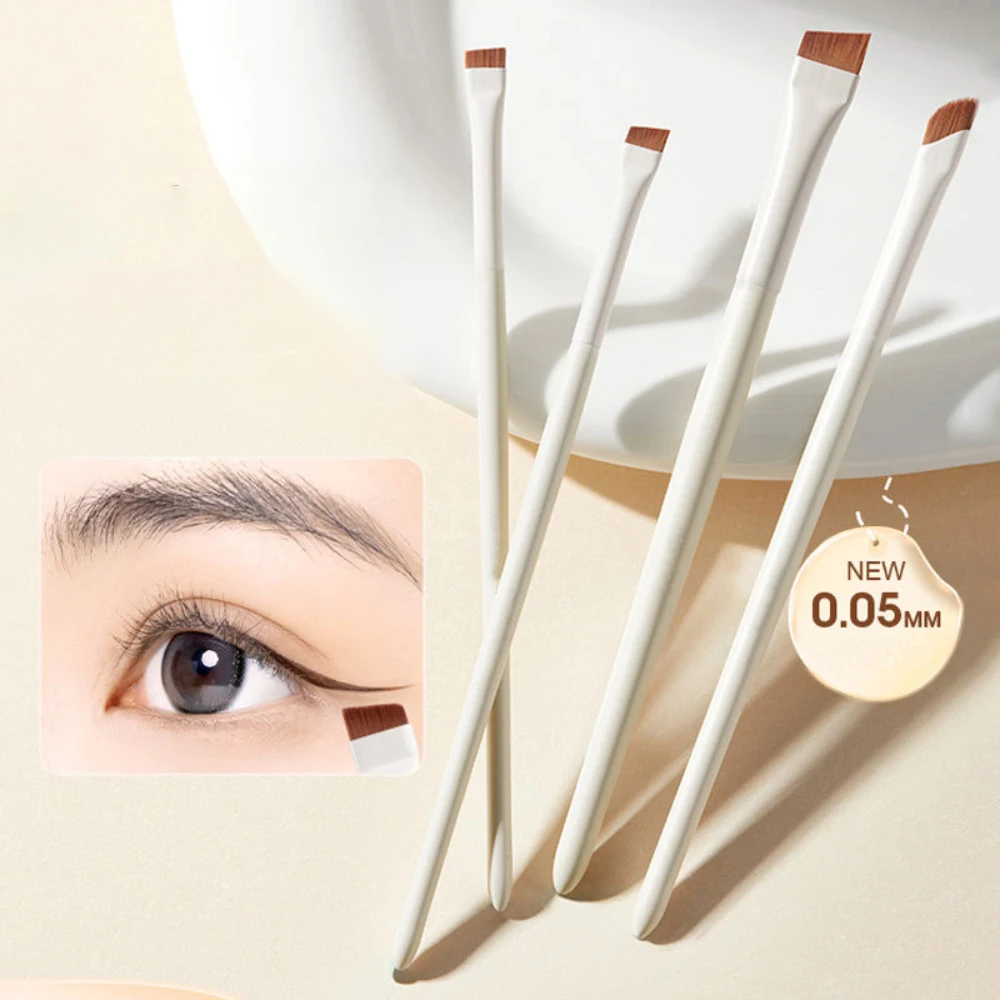 1pcs Ultra Thin Fine Angle Flat Eyebrow Brush Blade Eyeliner Brush Under The Eye Makeup Brushes Precise Detail Brush White