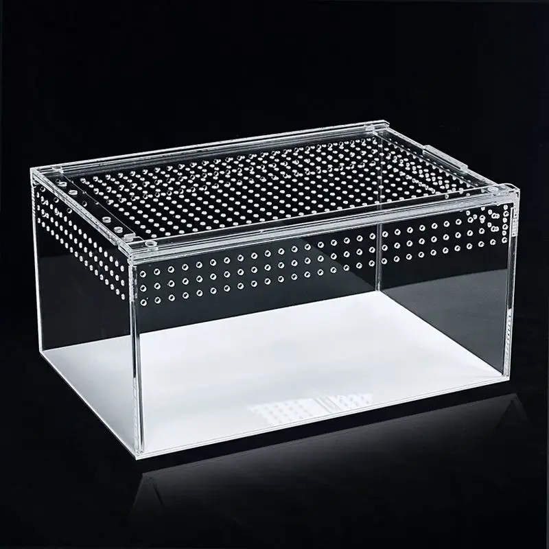 Acrylic integrated waterproof pet box, insect crawling pet breeding box, transparent, visible, and installation free