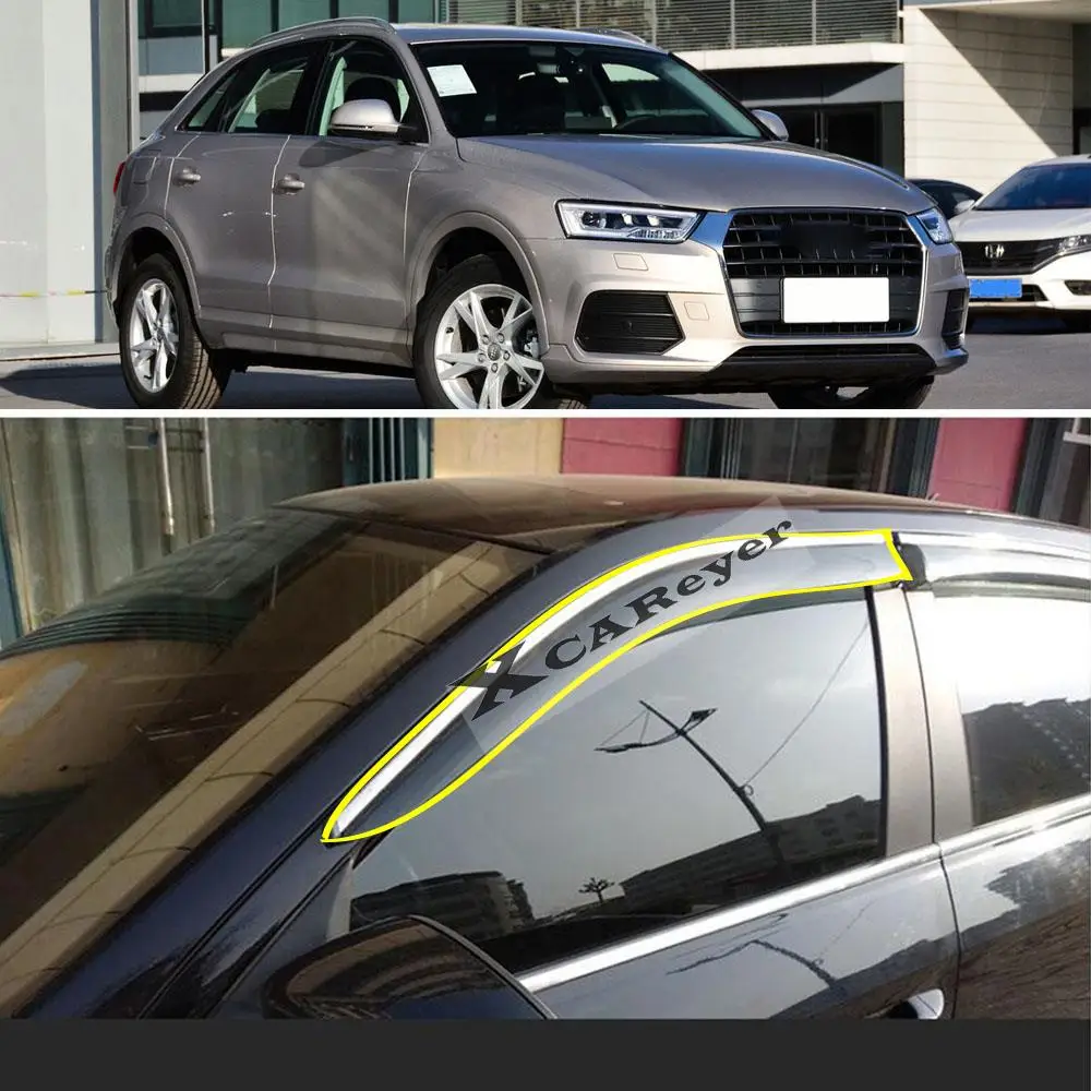 

Car Sticker Plastic Window Glass Wind Visor Rain/Sun Guard Vent For AUDI Q3 8U 2010 2011 2012 2013 2014 2015 2016 2017 2018