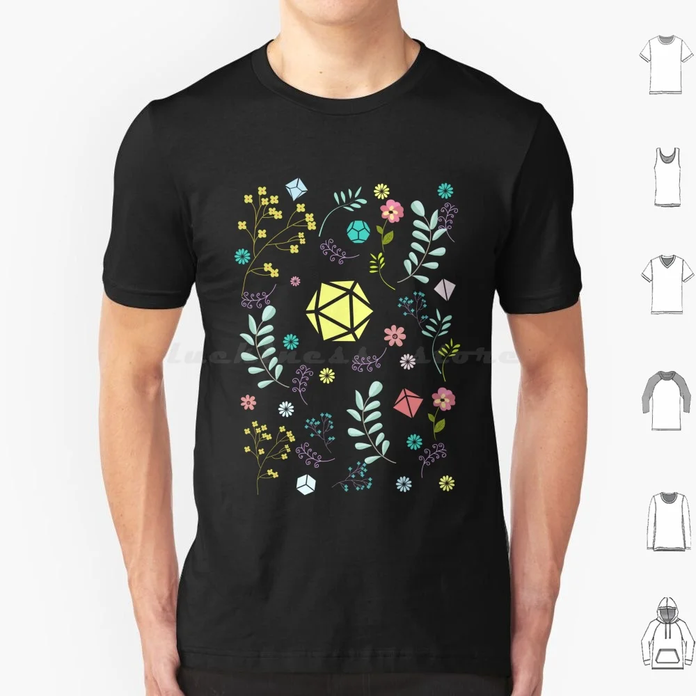 Flowers Plants And Succulents Polyhedral Dice Set T Shirt Big Size 100% Cotton And Dnd D And D 80s Dice Sword Tabletop Rpg Trpg